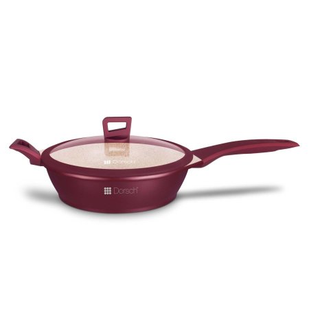 مقلاة عميقة مع يد طويلة 28cm لون خمري DH-05470